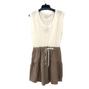 Grey State Womens Cap Sleeve Drawstring Helena Mini Dress Spa White Size 3 NWT